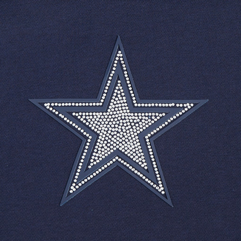 Dallas Cowboys Pro Standard Women's Jeweled Cropped Pullover Hoodie - Navy outlet