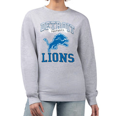 Detroit Lions G-III 4Her by Carl Banks Women's Team Logo Graphic Tri-Blend Pullover Sweatshirt - Heather Gray for sale