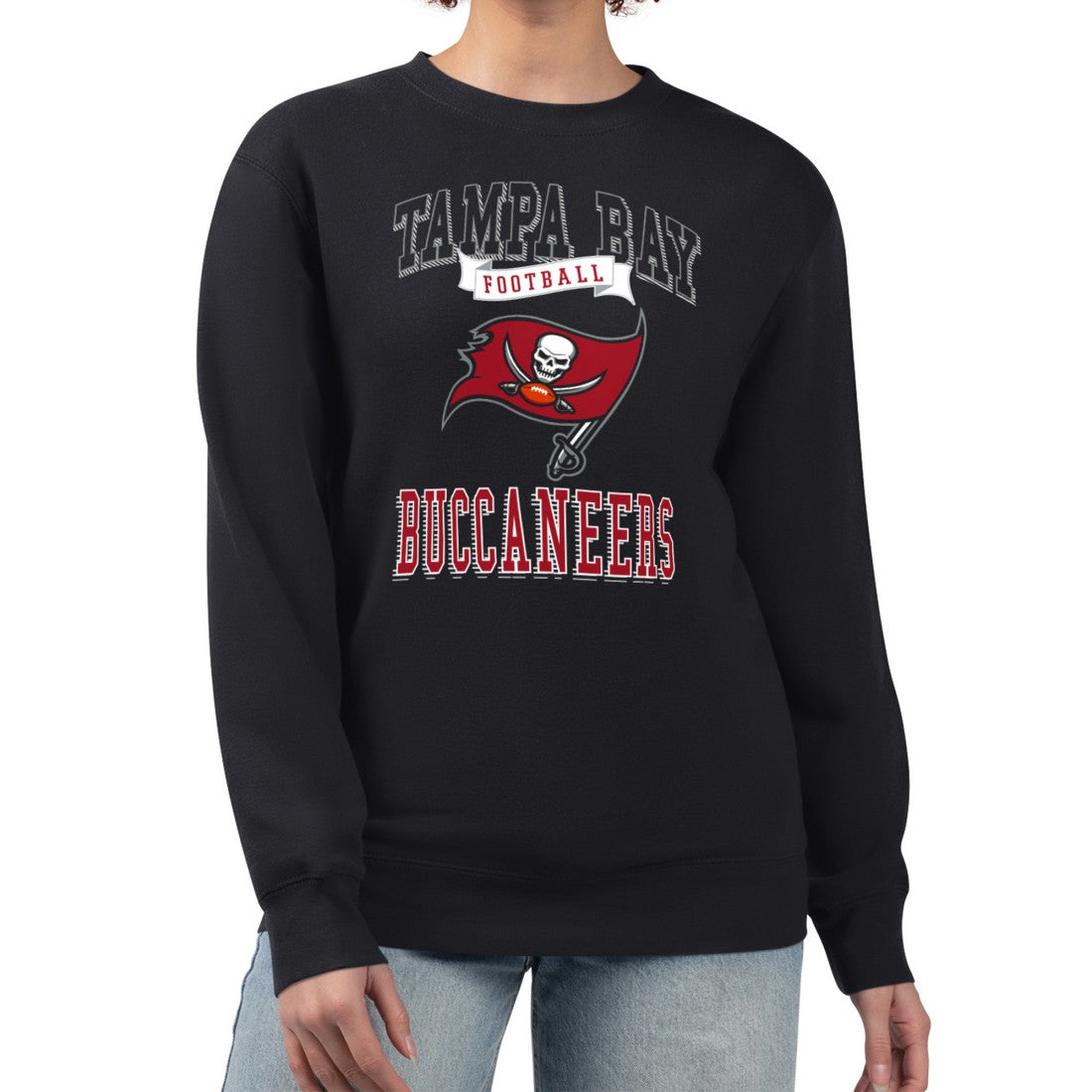 Tampa Bay Buccaneers G-III 4Her by Carl Banks Women's Team Logo Graphic Tri-Blend Pullover Sweatshirt - Black on sale