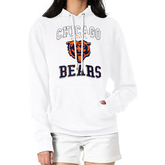 Chicago Bears G-III 4Her by Carl Banks Women's Team Logo Graphic Fleece Tri-Blend Pullover Hoodie - White cheap