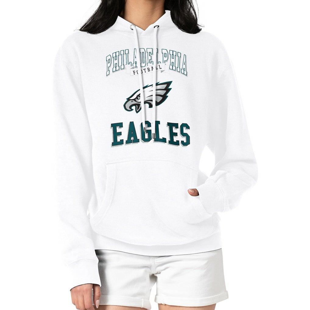 Philadelphia Eagles G-III 4Her by Carl Banks Women's Team Logo Graphic Fleece Tri-Blend Pullover Hoodie - White on sale