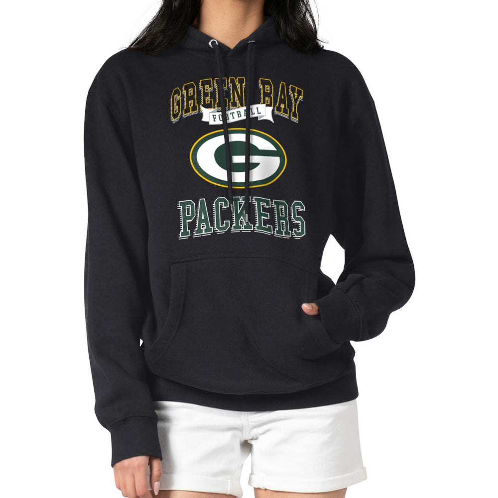 Green Bay Packers G-III 4Her by Carl Banks Women's Team Logo Graphic Fleece Tri-Blend Pullover Hoodie - Black online