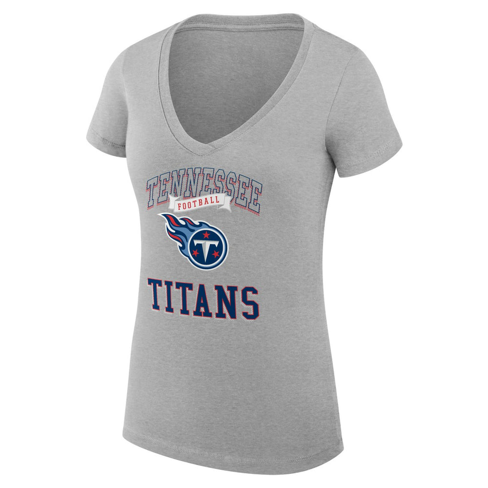 Tennessee Titans G-III 4Her by Carl Banks Women's Super-Slim Fit Lightweight Team Logo Graphic V-Neck T-Shirt - Heather Gray sale