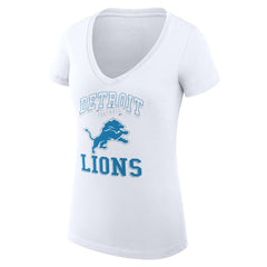 Detroit Lions G-III 4Her by Carl Banks Women's Super-Slim Fit Lightweight Team Logo Graphic V-Neck T-Shirt - White outlet