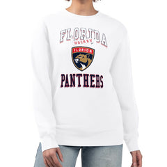 Florida Panthers G-III 4Her by Carl Banks Women's Team Logo Tri-Blend Fleece Pullover Sweatshirt - White Sweatshirts