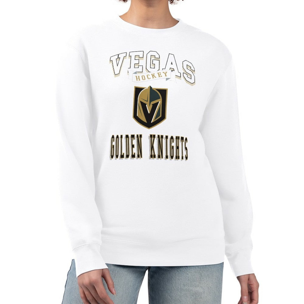 Vegas Golden Knights G-III 4Her by Carl Banks Women's Team Logo Tri-Blend Fleece Pullover Sweatshirt - White Sweatshirts