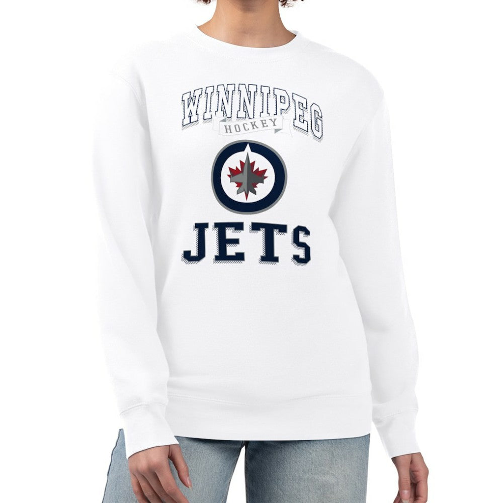 Winnipeg Jets G-III 4Her by Carl Banks Women's Team Logo Tri-Blend Fleece Pullover Sweatshirt - White Sweatshirts