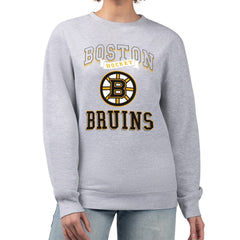 Boston Bruins G-III 4Her by Carl Banks Women's Team Logo Tri-Blend Fleece Pullover Sweatshirt - Heather Gray Sweatshirts