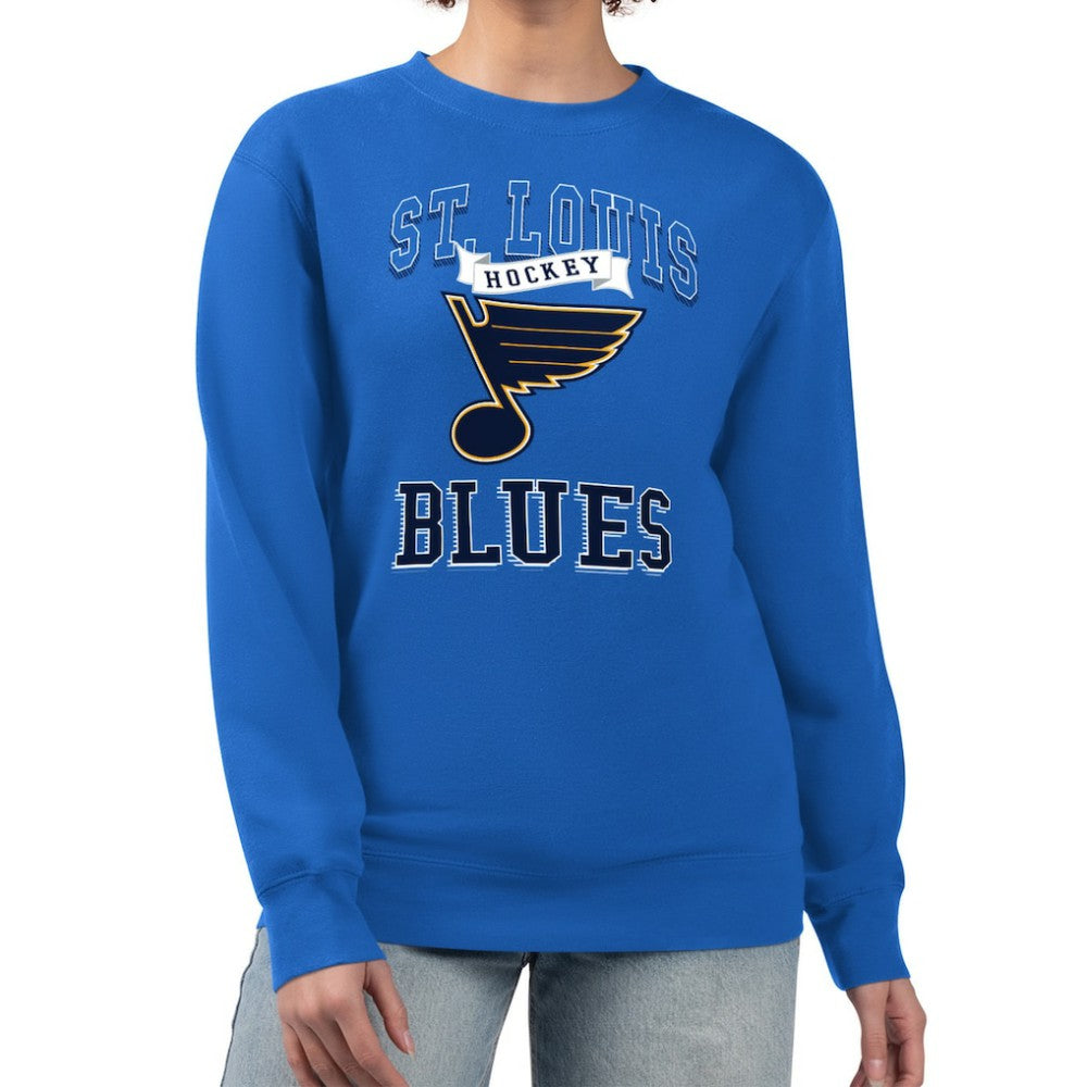 St. Louis Blues G-III 4Her by Carl Banks Women's Team Logo Tri-Blend Fleece Pullover Sweatshirt - Blue Sweatshirts