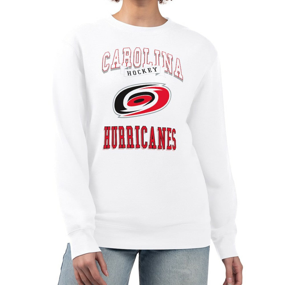 Carolina Hurricanes G-III 4Her by Carl Banks Women's Team Logo Tri-Blend Fleece Pullover Sweatshirt - White Sweatshirts