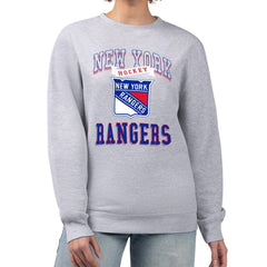 New York Rangers G-III 4Her by Carl Banks Women's Team Logo Tri-Blend Fleece Pullover Sweatshirt - Heather Gray Sweatshirts