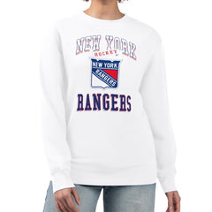 New York Rangers G-III 4Her by Carl Banks Women's Team Logo Tri-Blend Fleece Pullover Sweatshirt - White Sweatshirts