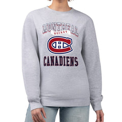 Montreal Canadiens G-III 4Her by Carl Banks Women's Team Logo Tri-Blend Fleece Pullover Sweatshirt - Heather Gray Sweatshirts