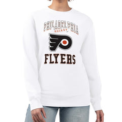 Philadelphia Flyers G-III 4Her by Carl Banks Women's Team Logo Tri-Blend Fleece Pullover Sweatshirt - White Sweatshirts