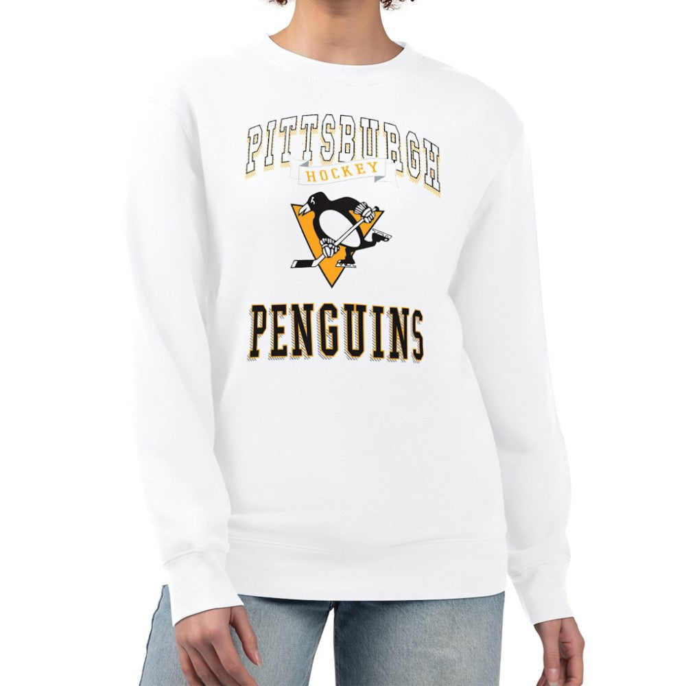 Pittsburgh Penguins G-III 4Her by Carl Banks Women's Team Logo Tri-Blend Fleece Pullover Sweatshirt - White Sweatshirts