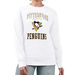 Pittsburgh Penguins G-III 4Her by Carl Banks Women's Team Logo Tri-Blend Fleece Pullover Sweatshirt - White Sweatshirts