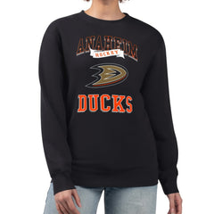 Anaheim Ducks G-III 4Her by Carl Banks Women's Team Logo Tri-Blend Fleece Pullover Sweatshirt - Black Sweatshirts