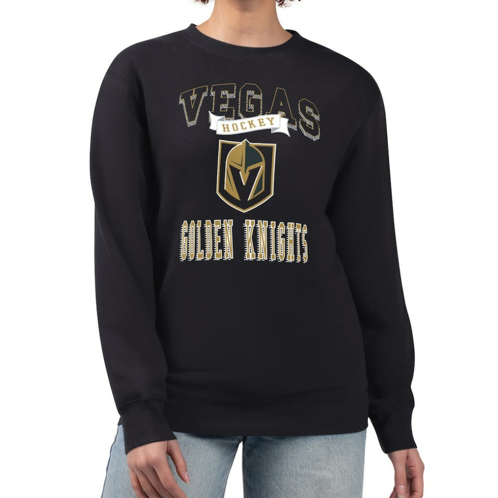 Vegas Golden Knights G-III 4Her by Carl Banks Women's Team Logo Tri-Blend Fleece Pullover Sweatshirt - Black Sweatshirts
