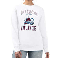 Colorado Avalanche G-III 4Her by Carl Banks Women's Team Logo Tri-Blend Fleece Pullover Sweatshirt - White Sweatshirts