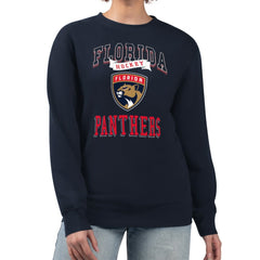 Florida Panthers G-III 4Her by Carl Banks Women's Team Logo Tri-Blend Fleece Pullover Sweatshirt - Navy Sweatshirts