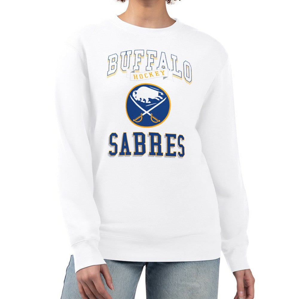 Buffalo Sabres G-III 4Her by Carl Banks Women's Team Logo Tri-Blend Fleece Pullover Sweatshirt - White Sweatshirts
