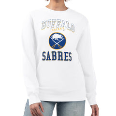 Buffalo Sabres G-III 4Her by Carl Banks Women's Team Logo Tri-Blend Fleece Pullover Sweatshirt - White Sweatshirts