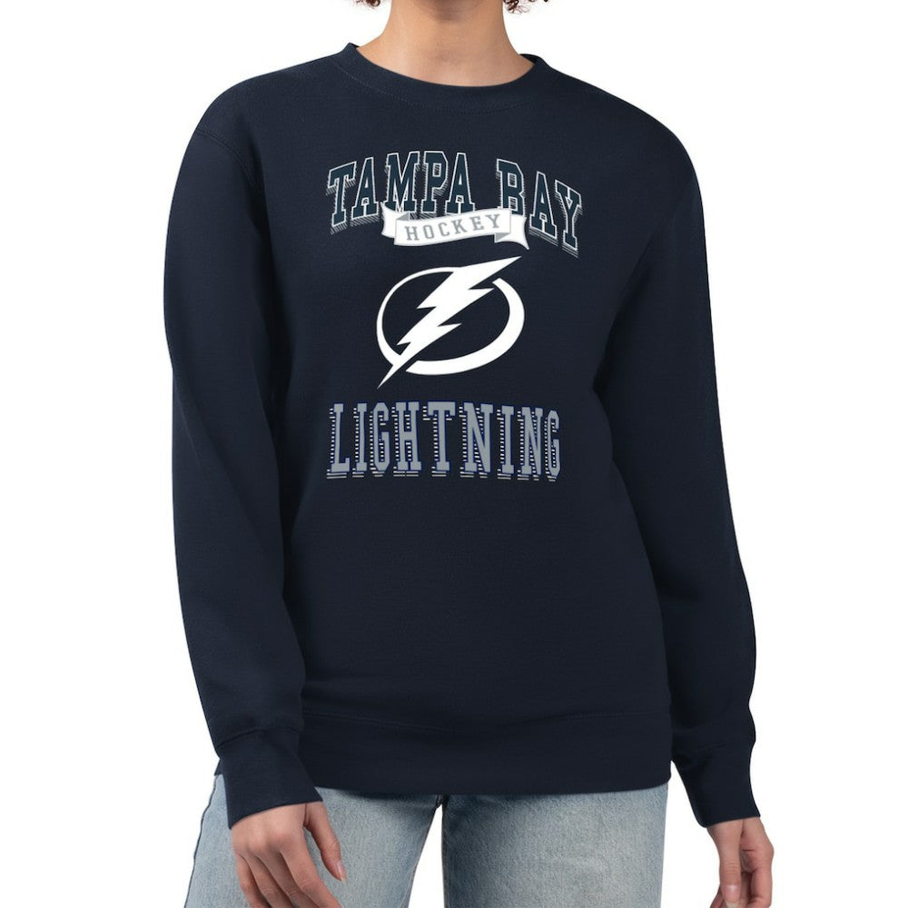 Tampa Bay Lightning G-III 4Her by Carl Banks Women's Team Logo Tri-Blend Fleece Pullover Sweatshirt - Navy Sweatshirts