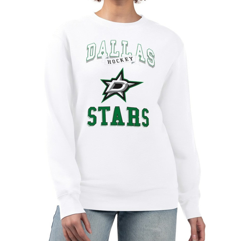 Dallas Stars G-III 4Her by Carl Banks Women's Team Logo Tri-Blend Fleece Pullover Sweatshirt - White Sweatshirts