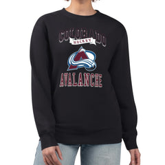 Colorado Avalanche G-III 4Her by Carl Banks Women's Team Logo Tri-Blend Fleece Pullover Sweatshirt - Black Sweatshirts