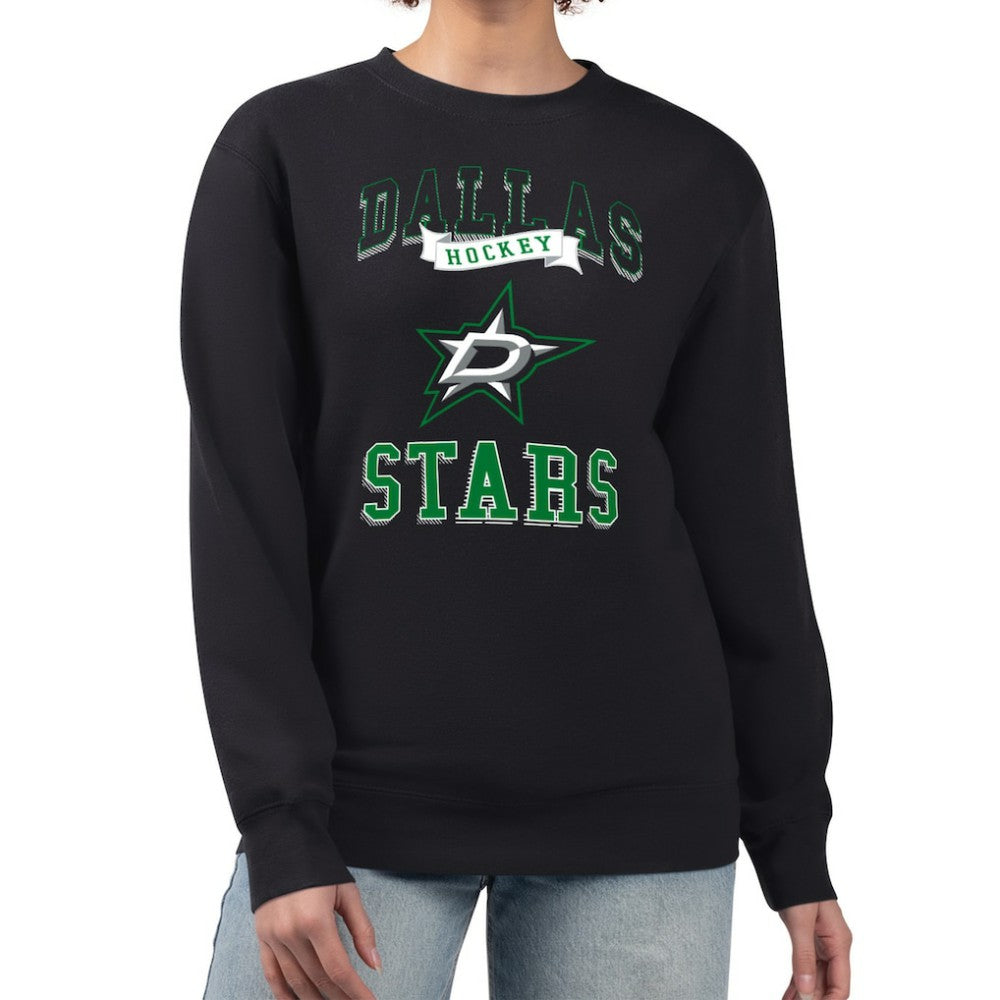 Dallas Stars G-III 4Her by Carl Banks Women's Team Logo Tri-Blend Fleece Pullover Sweatshirt - Black Sweatshirts