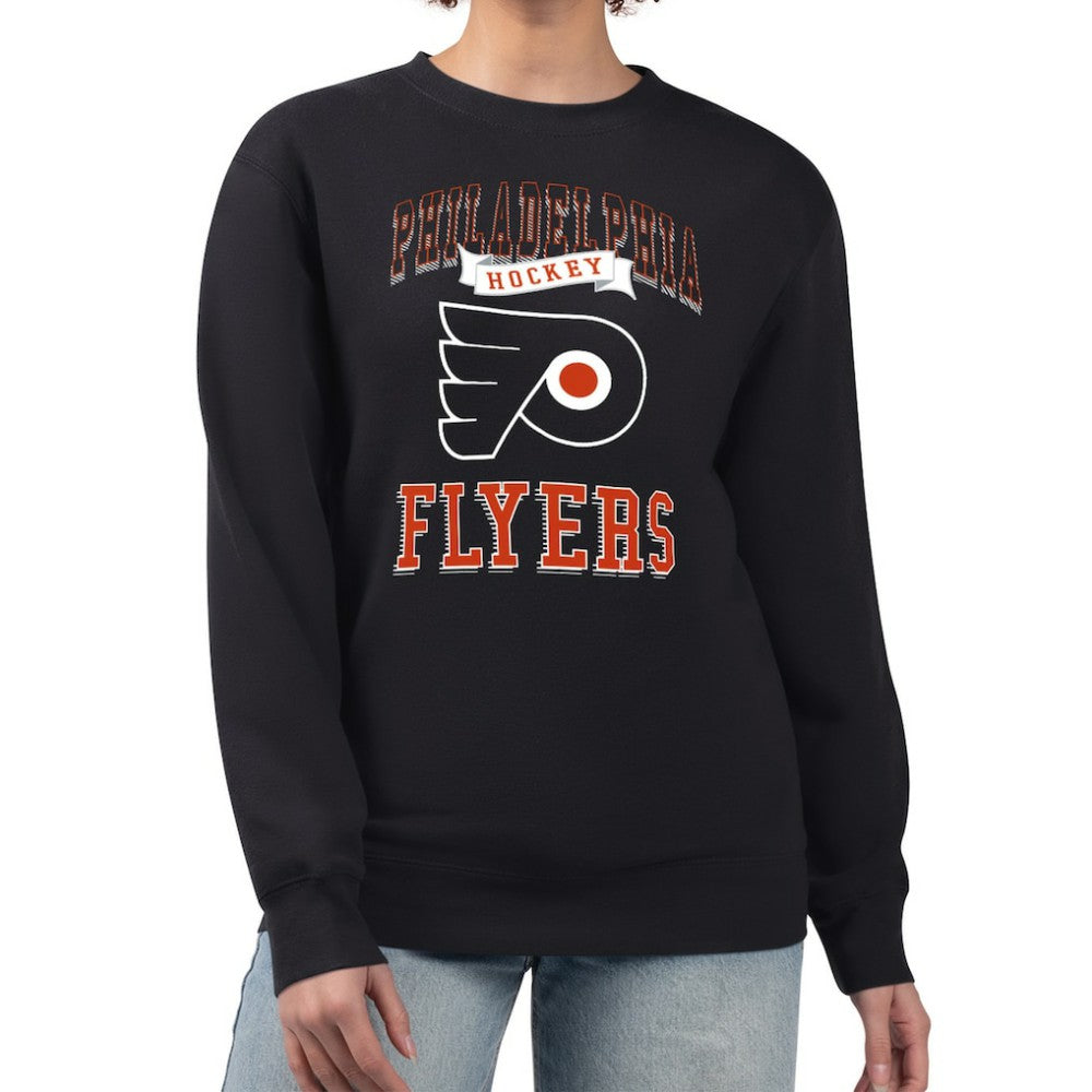 Philadelphia Flyers G-III 4Her by Carl Banks Women's Team Logo Tri-Blend Fleece Pullover Sweatshirt - Black Sweatshirts