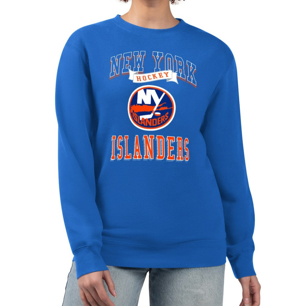 New York Islanders G-III 4Her by Carl Banks Women's Team Logo Tri-Blend Fleece Pullover Sweatshirt - Royal Sweatshirts