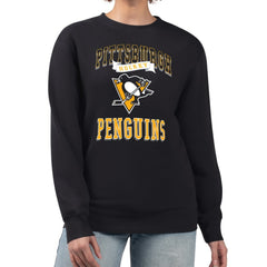 Pittsburgh Penguins G-III 4Her by Carl Banks Women's Team Logo Tri-Blend Fleece Pullover Sweatshirt - Black Sweatshirts