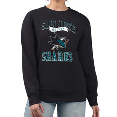 San Jose Sharks G-III 4Her by Carl Banks Women's Team Logo Tri-Blend Fleece Pullover Sweatshirt - Black Sweatshirts