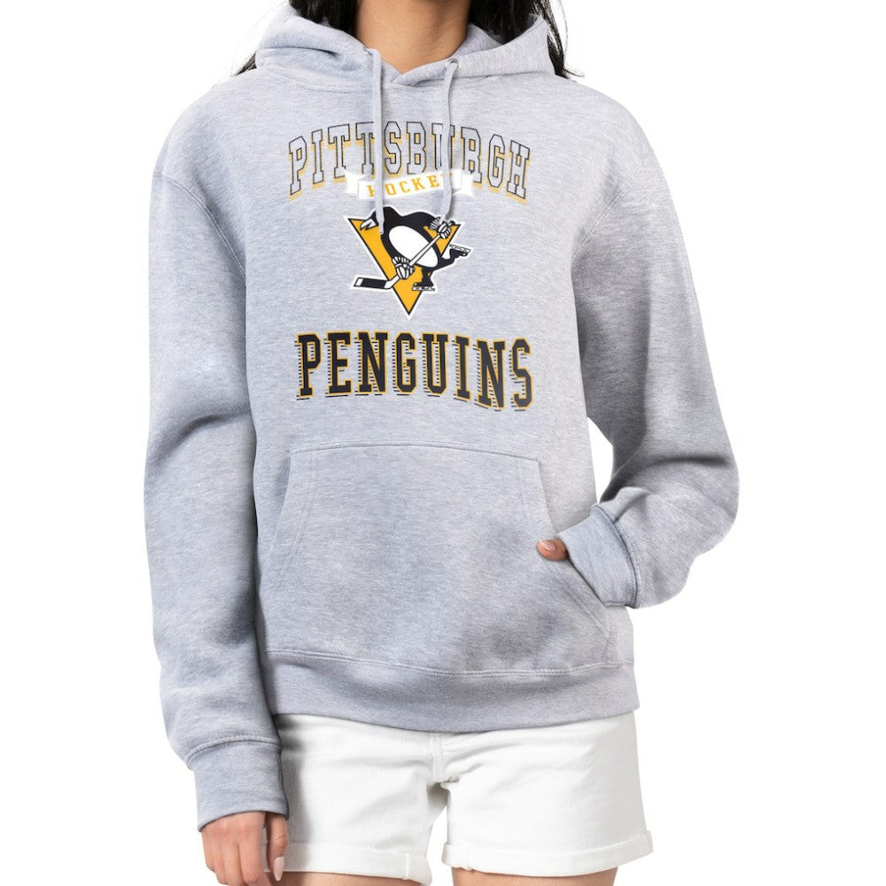 Pittsburgh Penguins G-III 4Her by Carl Banks Women's Team Logo Tri-Blend Fleece Pullover Hoodie - Heather Gray Hoodies