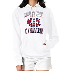 Montreal Canadiens G-III 4Her by Carl Banks Women's Team Logo Tri-Blend Fleece Pullover Hoodie - White Hoodies