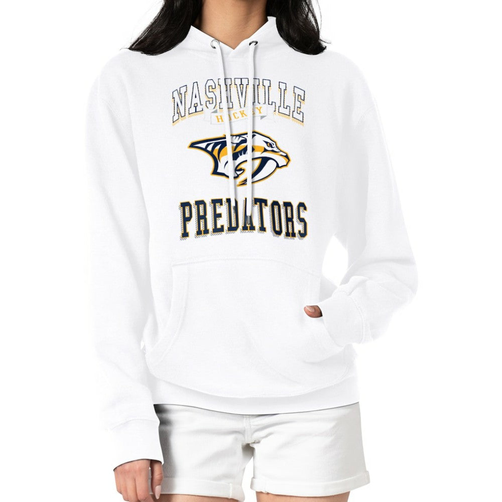 Nashville Predators G-III 4Her by Carl Banks Women's Team Logo Tri-Blend Fleece Pullover Hoodie - White Hoodies