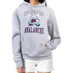 Colorado Avalanche G-III 4Her by Carl Banks Women's Team Logo Tri-Blend Fleece Pullover Hoodie - Heather Gray Hoodies