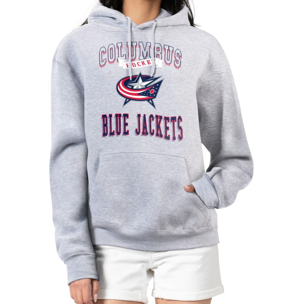 Columbus Blue Jackets G-III 4Her by Carl Banks Women's Team Logo Tri-Blend Fleece Pullover Hoodie - Heather Gray Hoodies