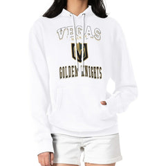 Vegas Golden Knights G-III 4Her by Carl Banks Women's Team Logo Tri-Blend Fleece Pullover Hoodie - White Hoodies