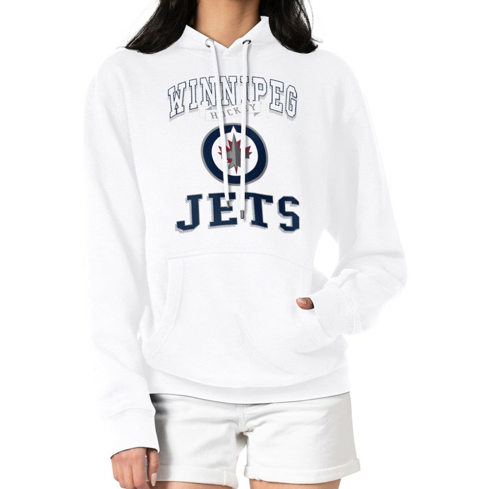 Winnipeg Jets G-III 4Her by Carl Banks Women's Team Logo Tri-Blend Fleece Pullover Hoodie - White Hoodies