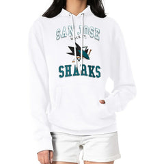 San Jose Sharks G-III 4Her by Carl Banks Women's Team Logo Tri-Blend Fleece Pullover Hoodie - White Hoodies