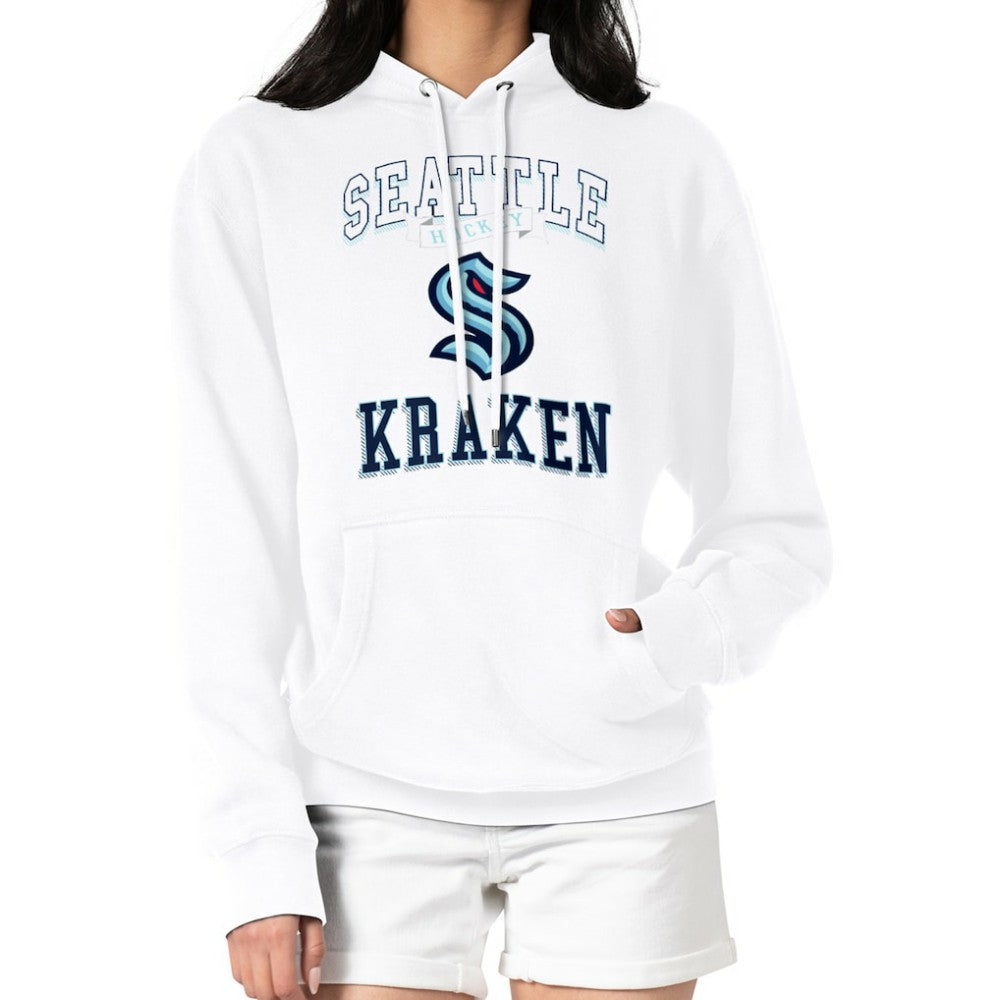 Seattle Kraken G-III 4Her by Carl Banks Women's Team Logo Tri-Blend Fleece Pullover Hoodie - White Hoodies