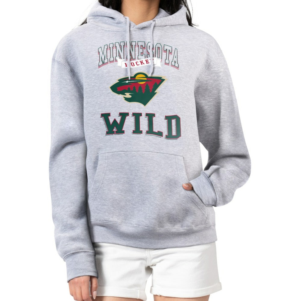 Minnesota Wild G-III 4Her by Carl Banks Women's Team Logo Tri-Blend Fleece Pullover Hoodie - Heather Gray Hoodies