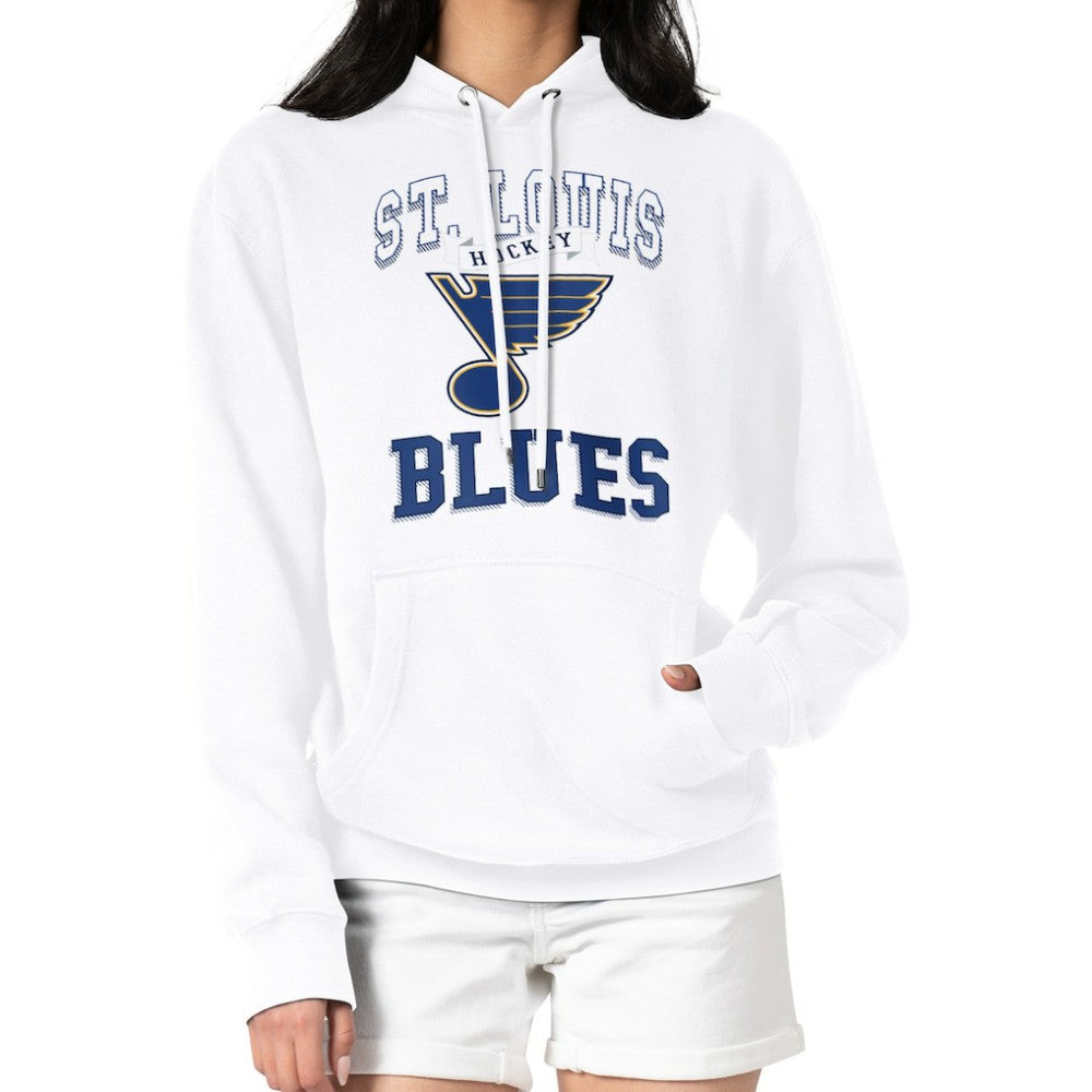 St. Louis Blues G-III 4Her by Carl Banks Women's Team Logo Tri-Blend Fleece Pullover Hoodie - White Hoodies