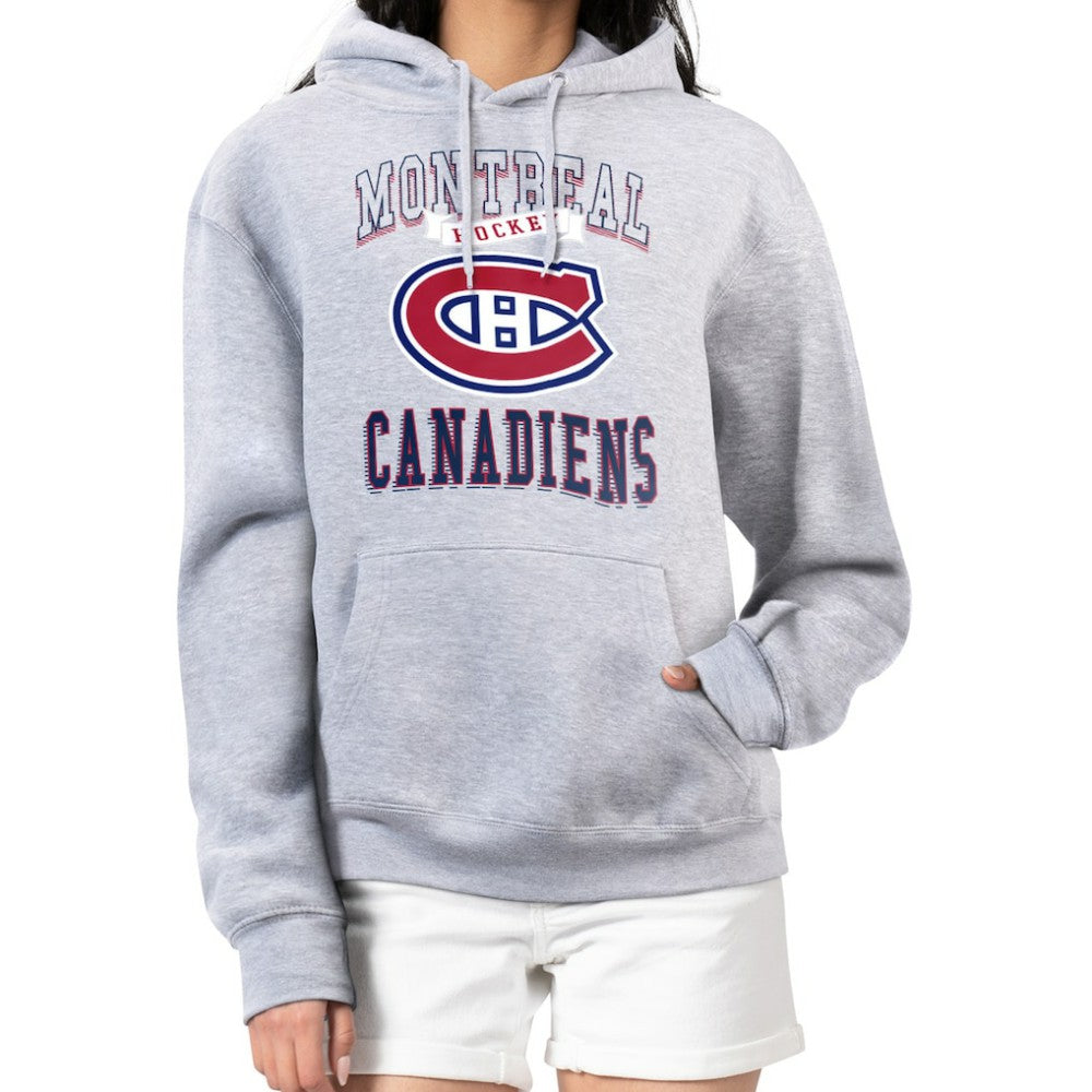 Montreal Canadiens G-III 4Her by Carl Banks Women's Team Logo Tri-Blend Fleece Pullover Hoodie - Heather Gray Hoodies