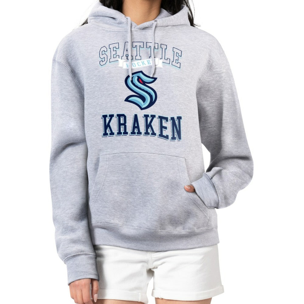 Seattle Kraken G-III 4Her by Carl Banks Women's Team Logo Tri-Blend Fleece Pullover Hoodie - Heather Gray Hoodies