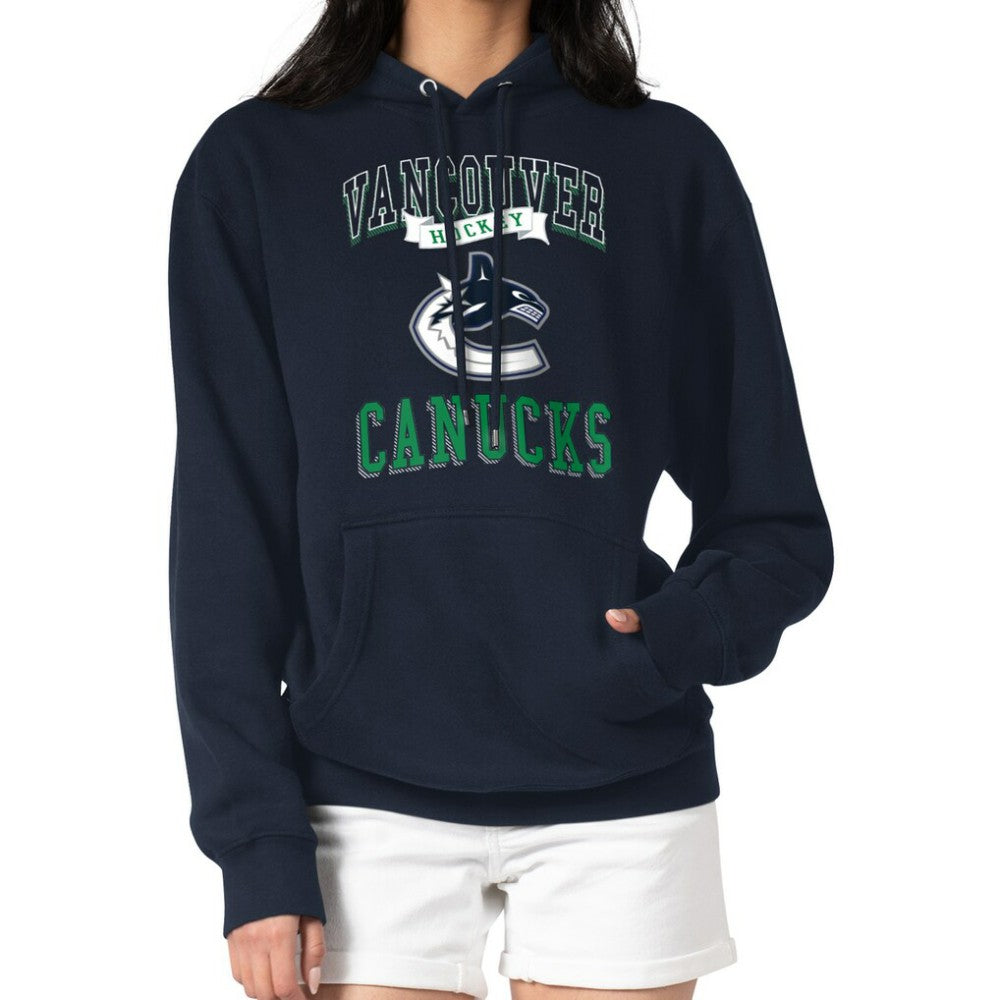 Vancouver Canucks G-III 4Her by Carl Banks Women's Team Logo Tri-Blend Fleece Pullover Hoodie - Navy Hoodies