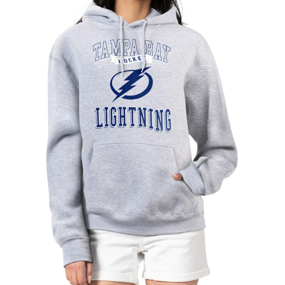 Tampa Bay Lightning G-III 4Her by Carl Banks Women's Team Logo Tri-Blend Fleece Pullover Hoodie - Heather Gray Hoodies