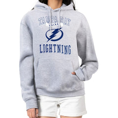 Tampa Bay Lightning G-III 4Her by Carl Banks Women's Team Logo Tri-Blend Fleece Pullover Hoodie - Heather Gray Hoodies